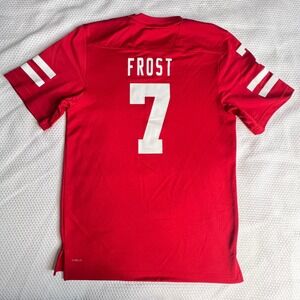 Adidas Nebraska Huskers Football Jersey Red Number 7 Frost Mens Small Go Big Rec